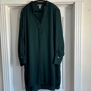 H&M Dark Green Long Sleeve Dress